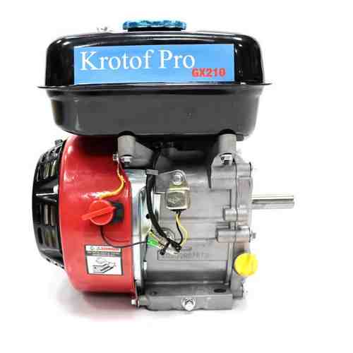 Двигатель бензиновый Krotof Pro GX 210S (7 л.с., 212 куб.см., вал 25 мм со шлицами)