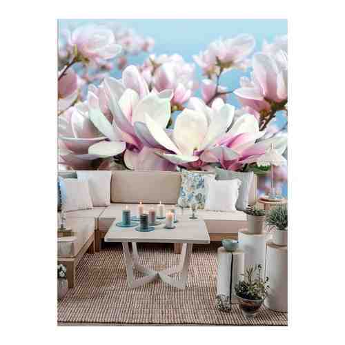 Фотообои Hit Wall 300х270 флизелиновые Весна магнолии цветы/ для дизайна прихожей кухни спальни