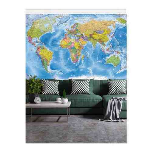 Фотообои Hit Wall 400х270 флизелиновые Политическая карта мира в спальню гостиную детскую кабинет