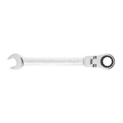 Комбинированный гаечный ключ MATRIX 17мм, трещотка, CrV, шарнирный, зерк.хром, 14869