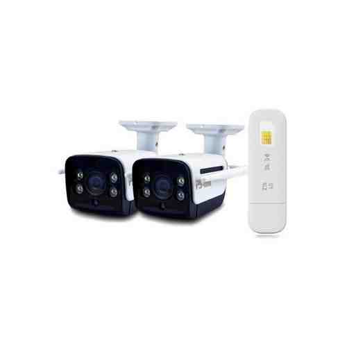 Комплект видеонаблюдения 4G мобильный 2Мп Ps-Link C222-4G 2 камеры для улицы