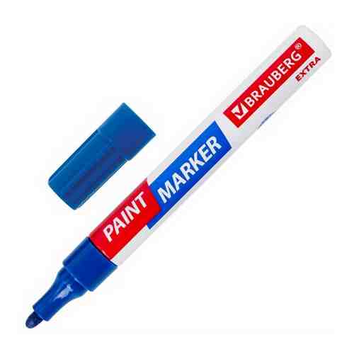 Маркер-краска лаковый EXTRA (paint marker) 4 мм, синий, усиленная нитро-основа, BRAUBERG, 151983 (цена за 1 ед.товара)