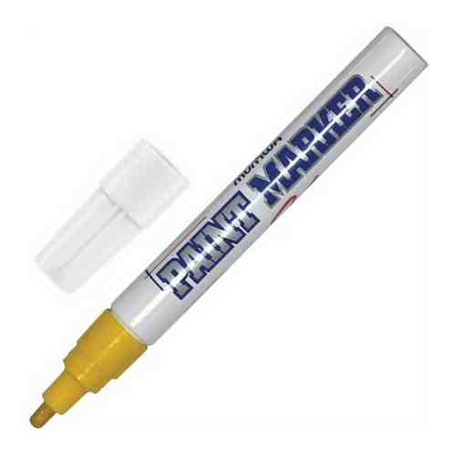 Маркер-краска лаковый (paint marker) MUNHWA, 4 мм, желтый, нитро-основа, алюминиевый корпус, PM-08
