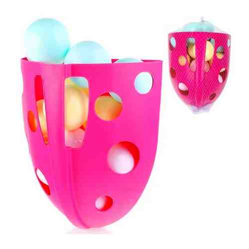 Набор из 12 шариков для сухого бассейна с органайзером Технок, набор игрушек для купания, на присосках, диаметр шариков 60мм, 23х20х13 см