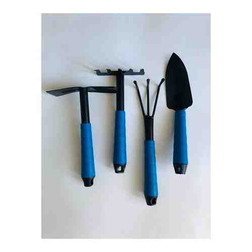 Набор садовых инструментов 4 предмета мотыжка,, совок, грабельки, грабли веерные