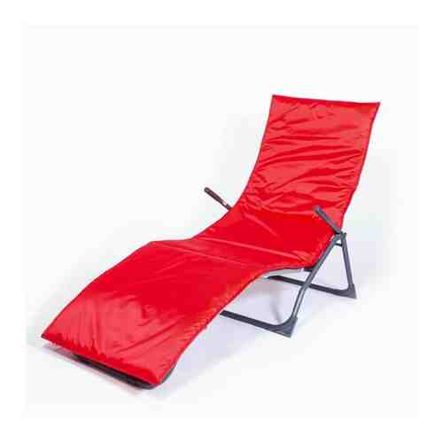 Накидка подушка матрас чехол для шезлонга садовой мебели качелей стульев водоотталкивающий 195*63*3,5 WOWPUFF красный