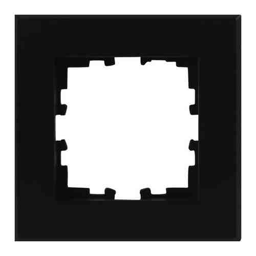 Рамка для розеток и выключателей Lexman Виктория плоская, 1 пост, цвет чёрный бархат матовый