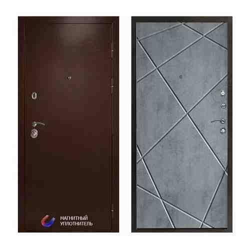 Входная дверь Техно медь Лучи бетон темный 860х2050 мм.
