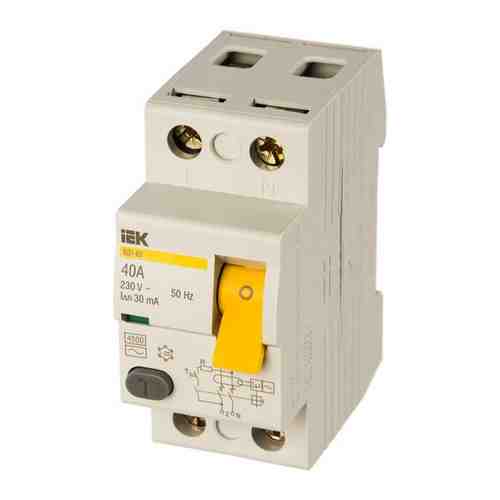 Выключатель дифференциальный (УЗО) ВД1-63 2п 40А 30мА тип AC MDV10-2-040-030 IEK