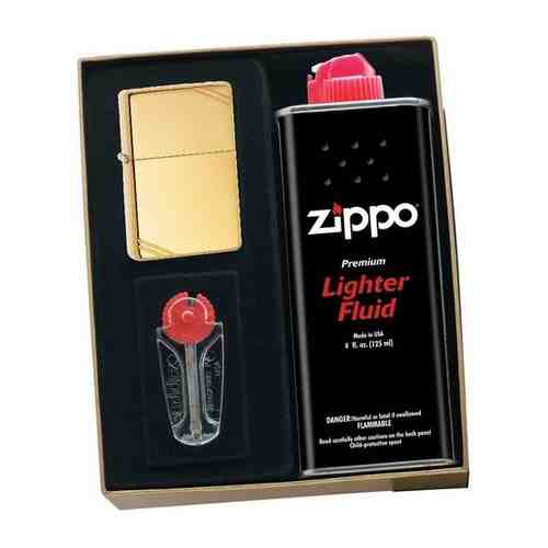 Zippo 240 Vintage brass в подарочной упаковке + топливо и кремни